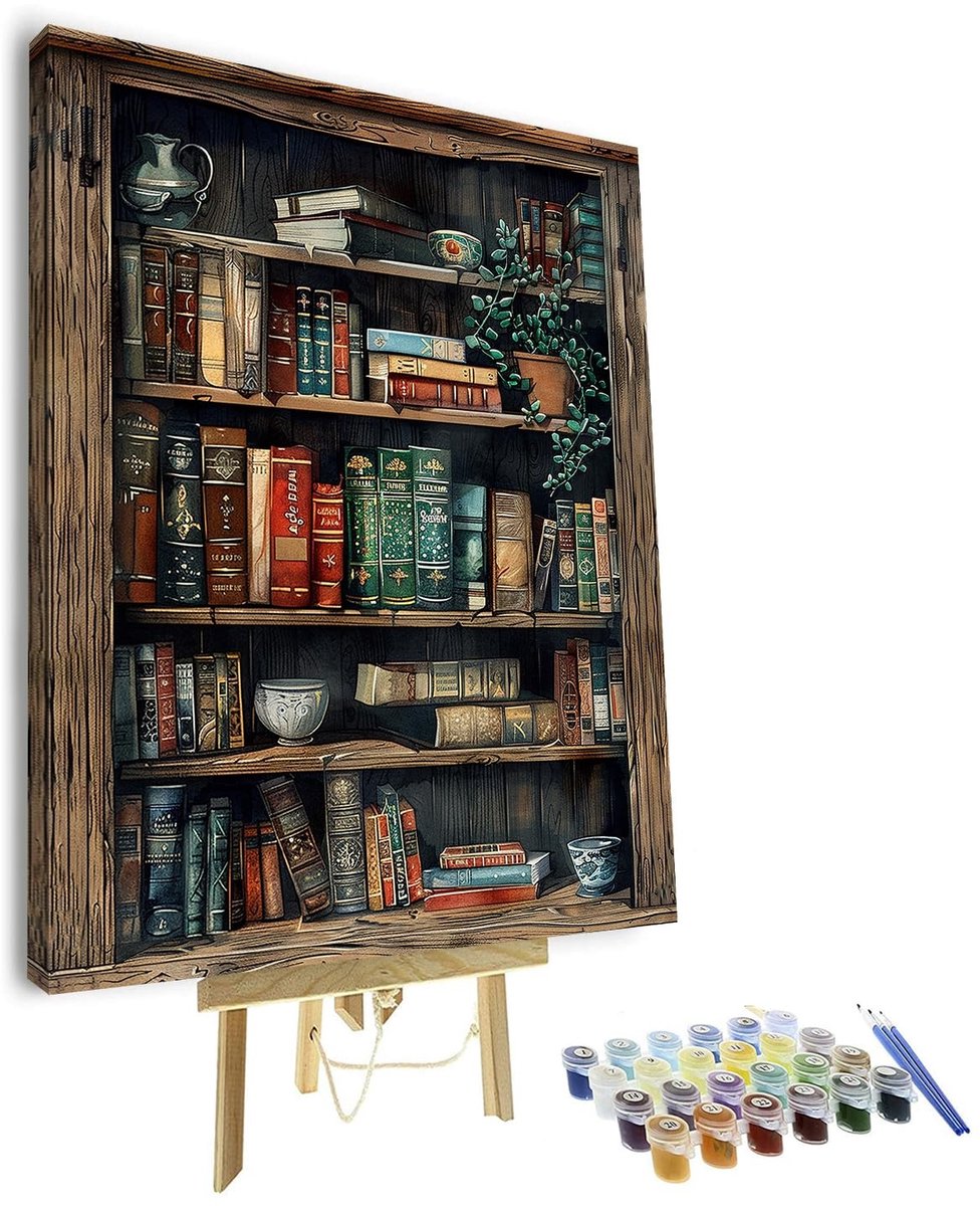 Omgoods - Schilderen op Nummer voor Volwassenen - Vintage Boek Schilderset