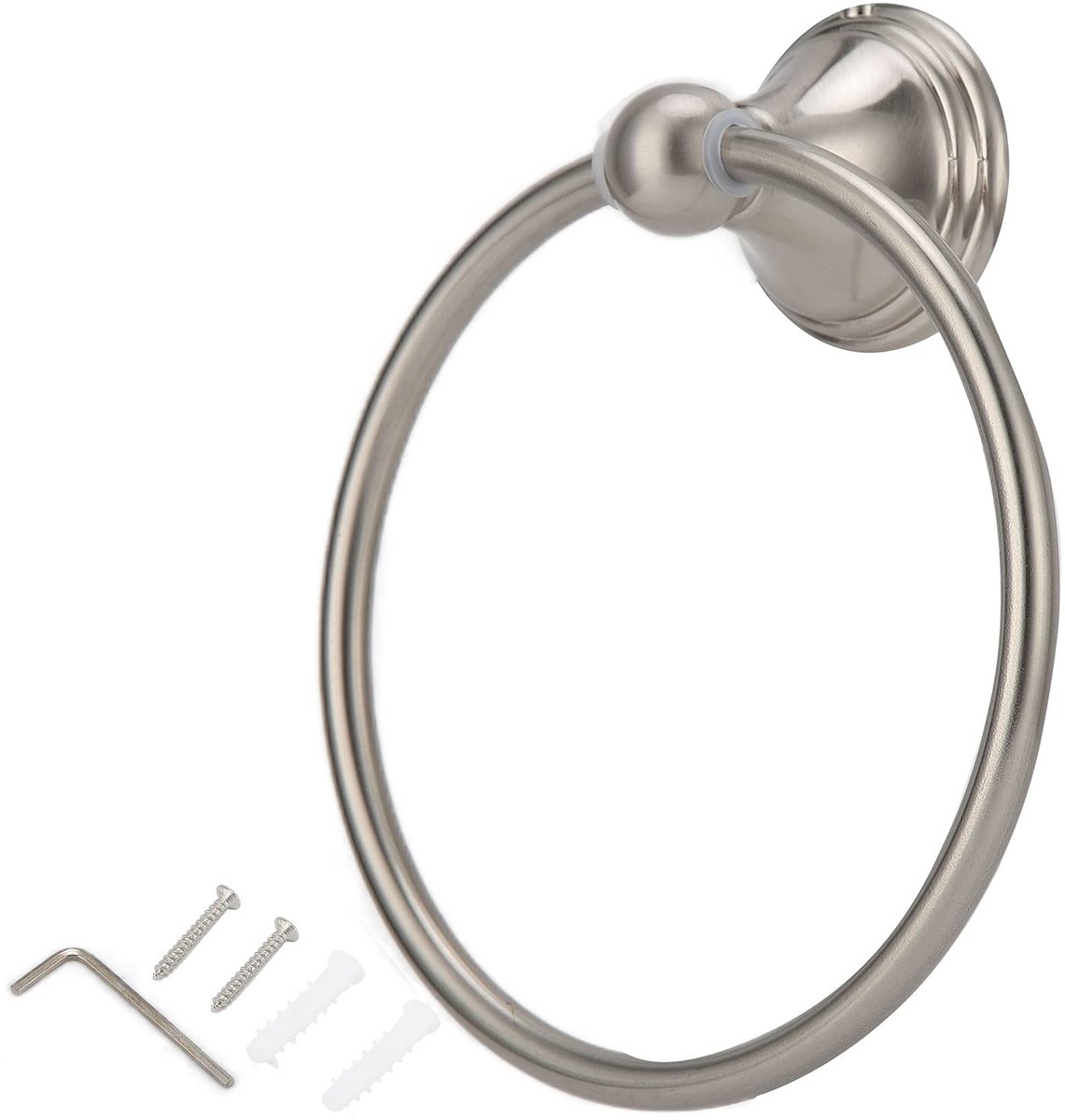 Omgoods- Handdoekenrek Retro-stijl - Handdoekring - Roestvrij Staal - Modern Design - Corrosiebestendig - Inclusief Schroeven en Expansiepijp - Handdoekhouder