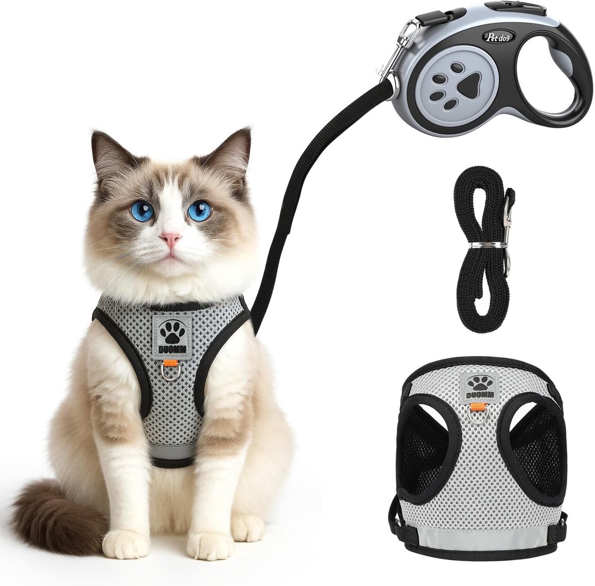 Omgoods - Kattenharnas met Riem - Verstelbare en Ademende Set voor Katten