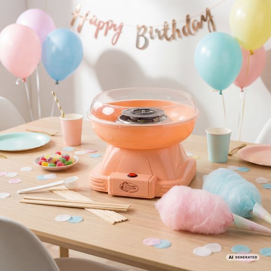 Bestron Suikerspinmachines - ACCM400PE - Cotton Candy - Incl. 10 stokjes & maatlepel - Oranje - 5 jaar garantie — afbeelding 5