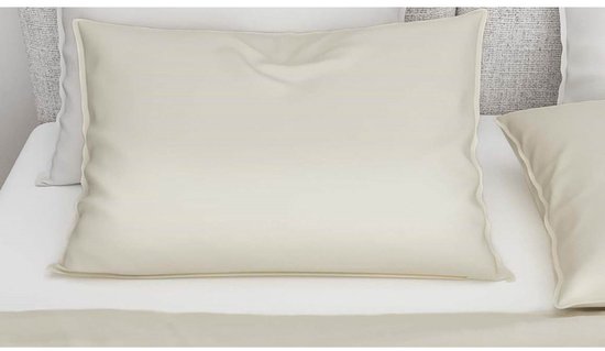 Zohome Dekbedovertrek Satinado - Effen Bedlinnen - 200x220 - Off-White - Dekbedhoes van 100% Katoen-Satijn van Merkloos — afbeelding 2