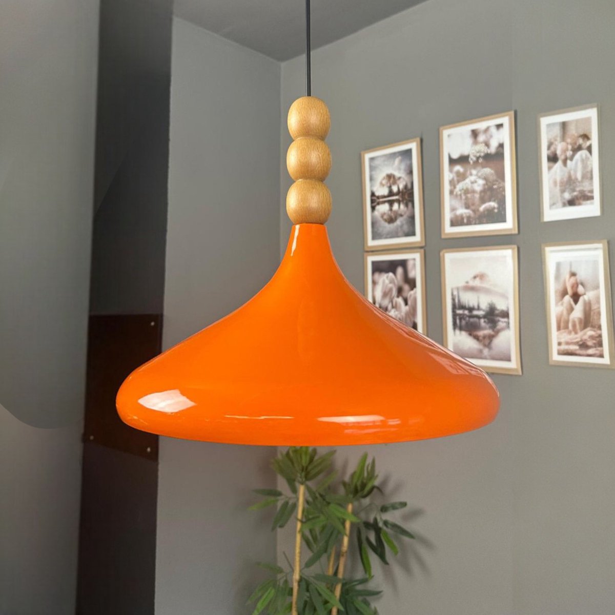 Bamyum Champion hanglamp, industriële Modern stijl, Ø40 cm, oranje metalen lamp
