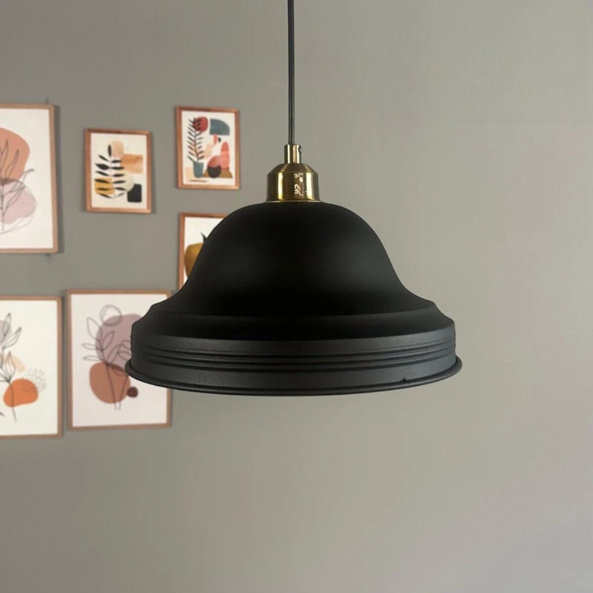 Bamyum Asletl hanglamp, industriële Modern stijl, Ø40 cm, zwart metalen lamp