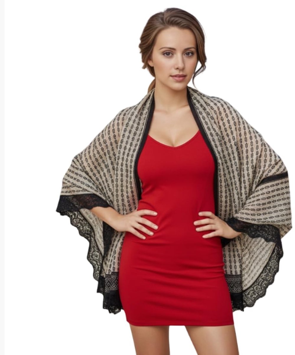 Omgoods - Dames Sjaal van Linnen en Chiffon 180x90 cm