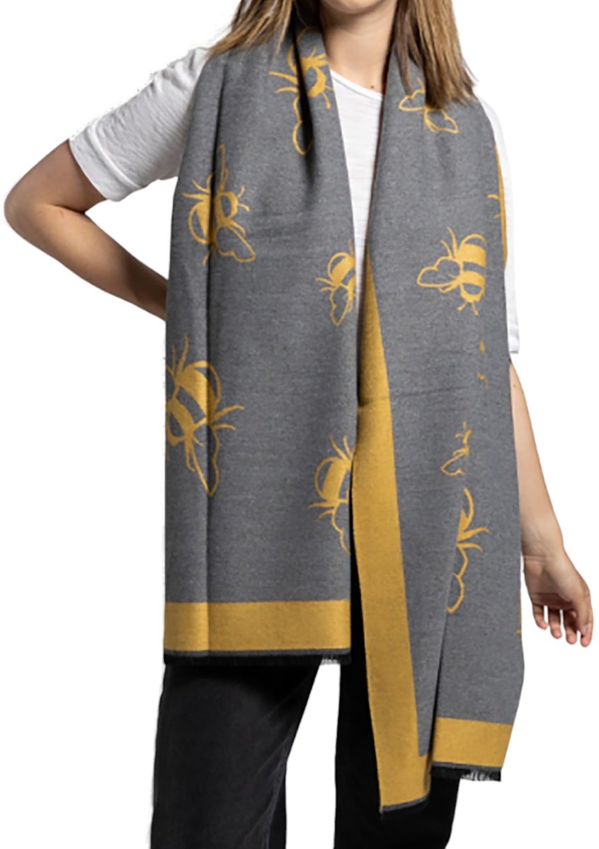 Omgoods - Elegante Pashmina Sjaal met Bijenpatroon