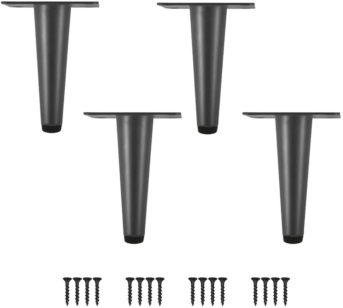 Omgoods - Set van 4 Metalen Meubelpoten met Rubber Anti-slip Basis