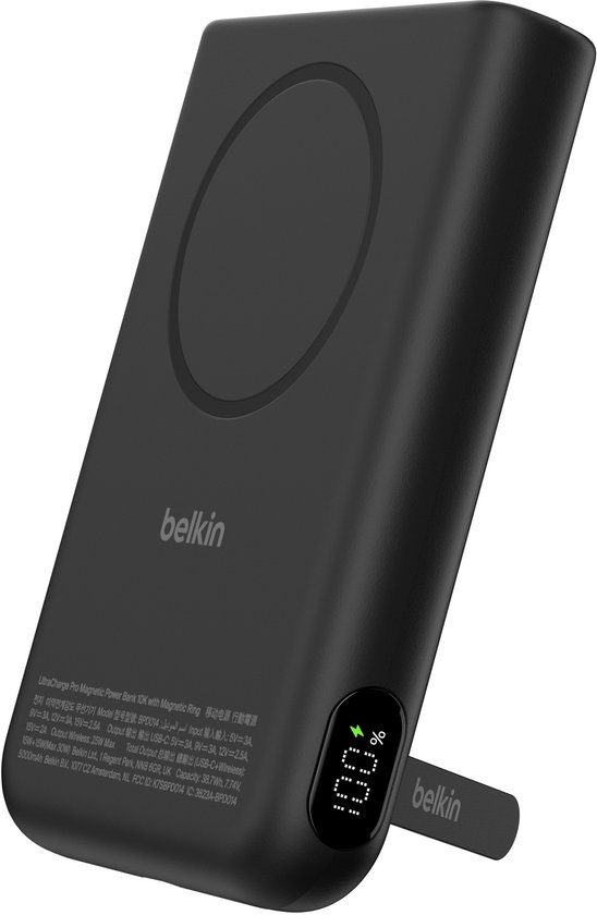 Belkin UltraCharge Pro Draadloze Powerbank met MagSafe 10.000 mAh met Snelladen Zwart