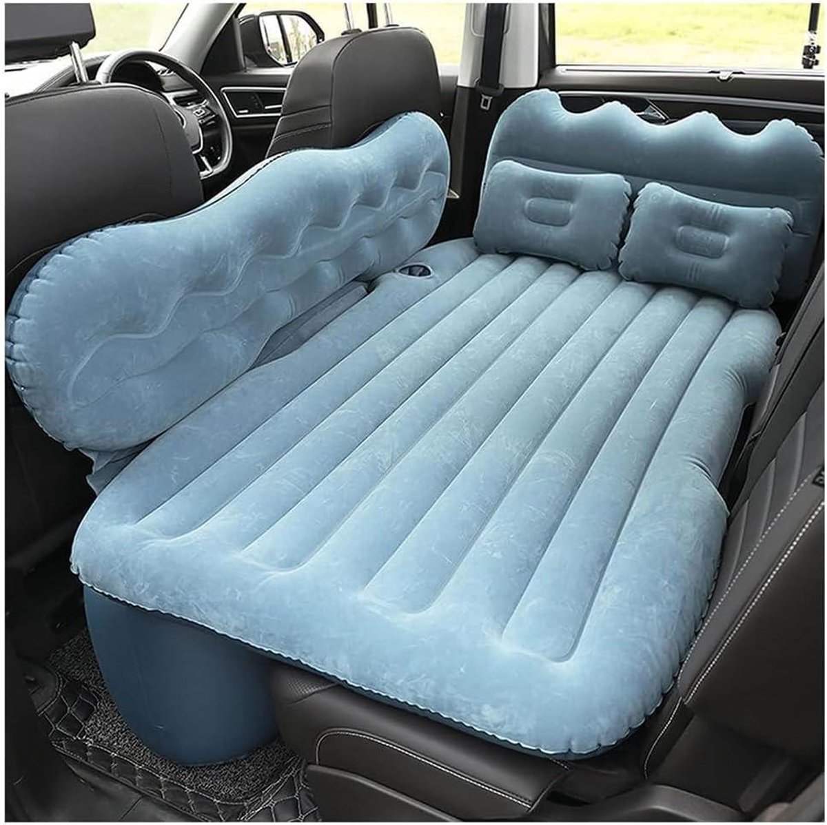 Luchtbed Auto - Autobed Kampeerbed - Reizen Comfort - Ergonomisch Golf Design - 135 x 80 cm - Blauw