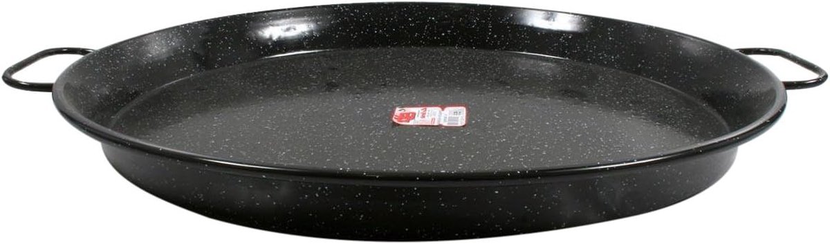 Paella Pan - Paellapan Emaille - Buiten Koken - Dubbele Emaille Laag - 60 cm - Gestreept