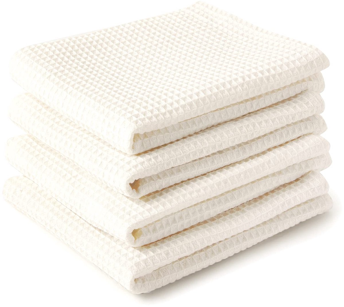 Omgoods - Keukenhanddoeken Set van 4 - 100% Katoen - Wit - 70x45 cm