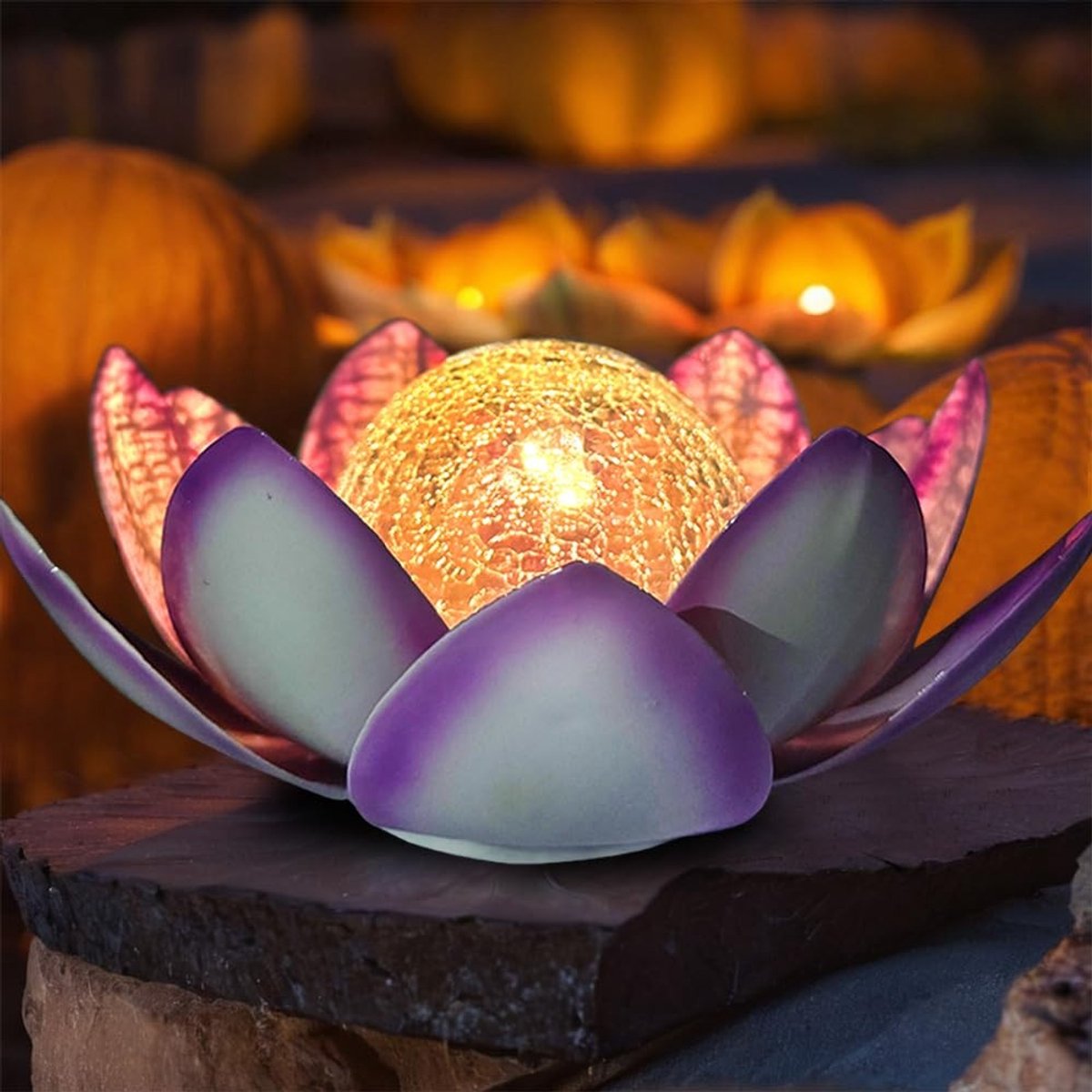 Omgoods - Decoratieve Solar Lotus Lamp met Warm Witte LED