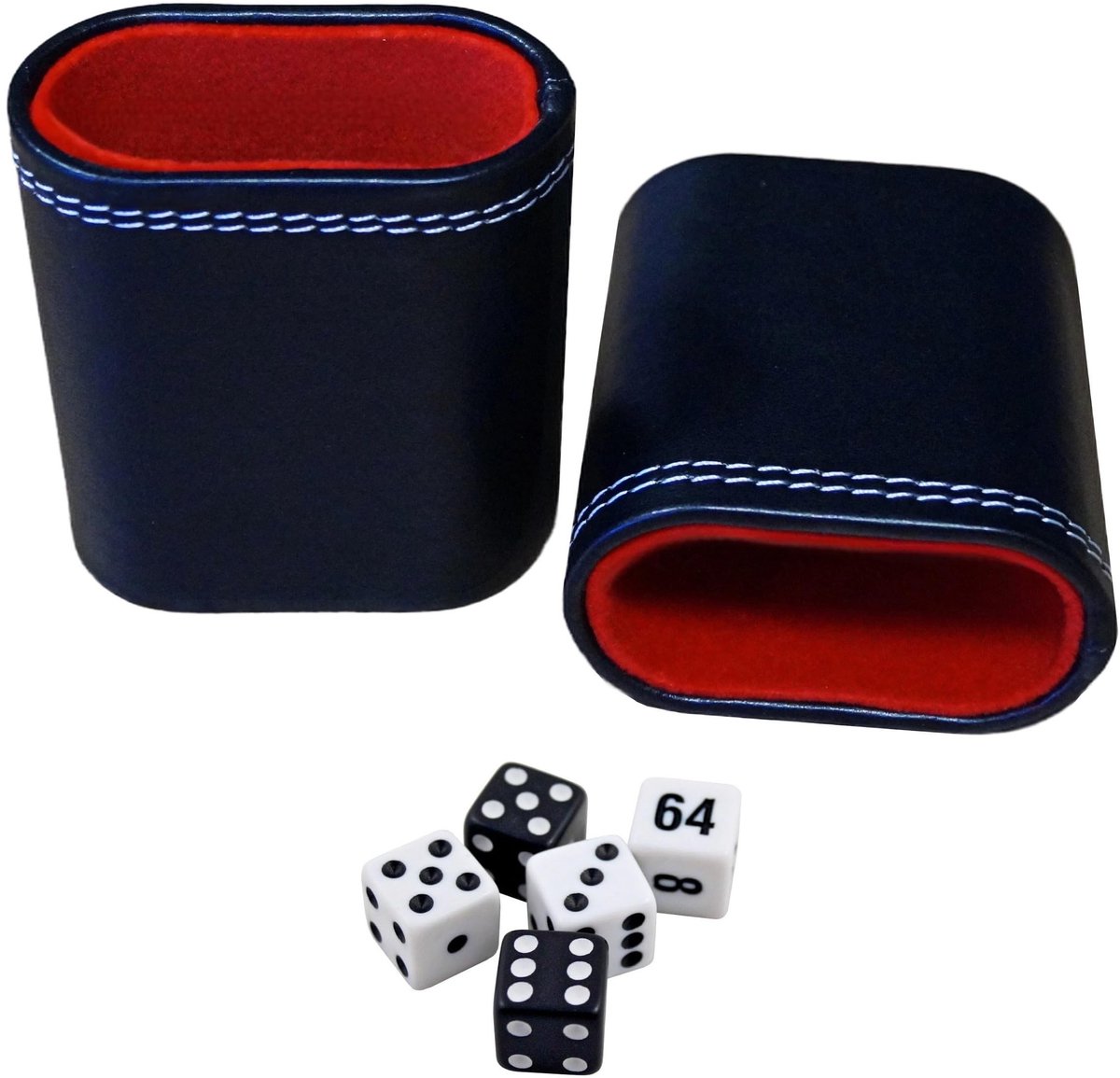 Omgoods - Luxe Dobbelsteen Set met 5 Precisie Dobbelstenen en Cup