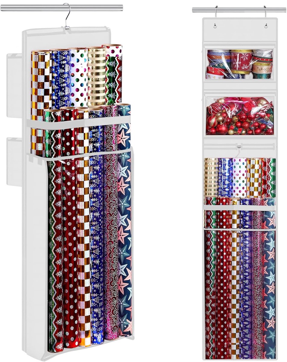 Omgoods - Inpakpapier Organizer voor Kerst, Dubbelzijdig Hangend