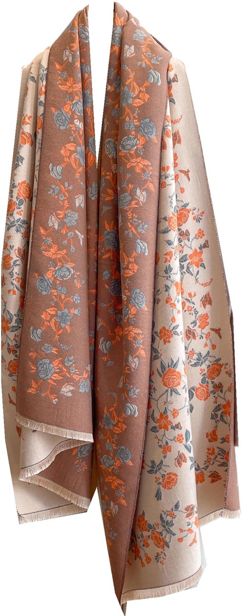Omgoods - Pashmina Stijl Sjaal met Cashmere Textuur in Crème