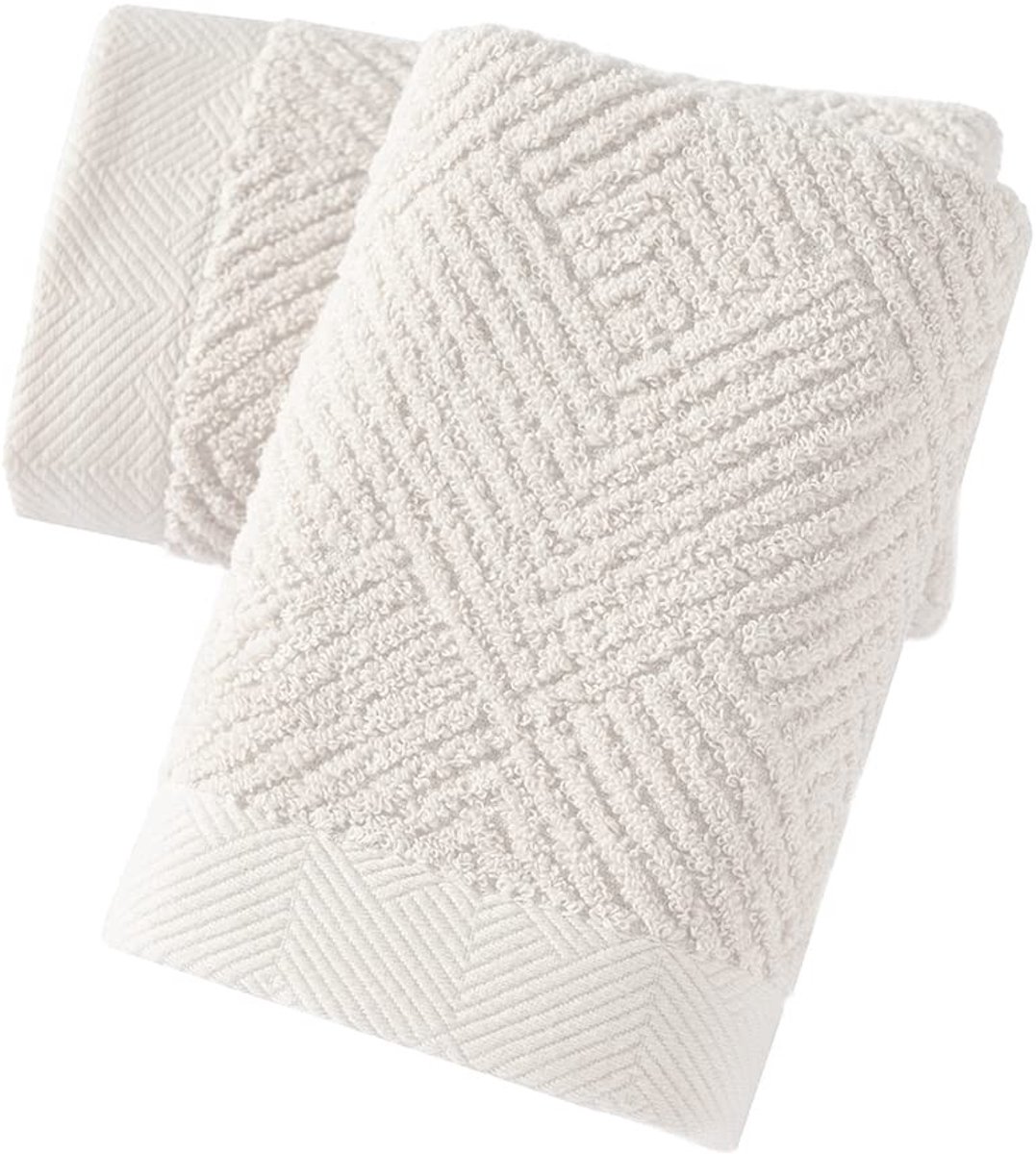 Omgoods - Set van 2 Superzachte Handdoeken - Wit - 100% Katoen - 30 x 64 cm