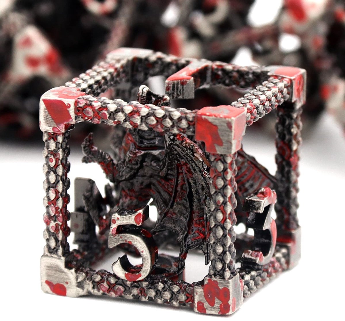Omgoods - Würfel Set - Metalen Würfel voor Spellen (3D-Spritzte Bloed)