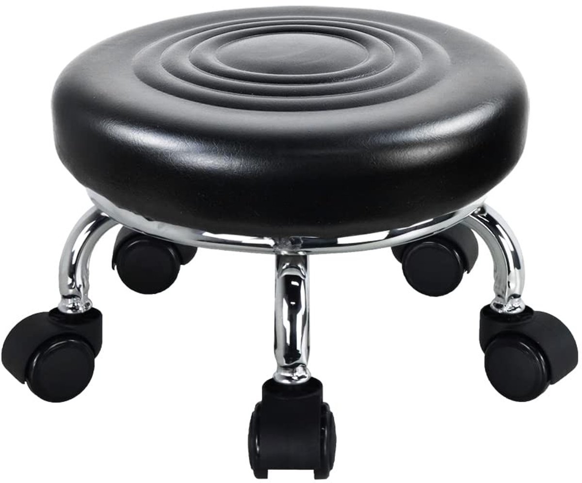 Omgoods - Moderne Rolstoel Kruk - 360° Draaibare Houten Kruk met Wieltjes
