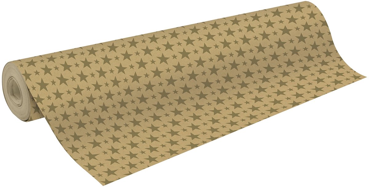 Omgoods - Rol Cadeaupapier met Gouden Sterren voor Professionele Verpakkingen