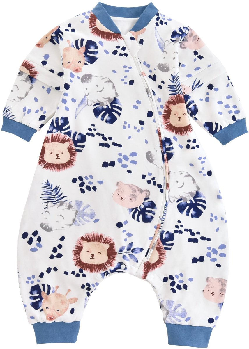 Omgoods - All-Year Round Baby Slaapzak met Verwijderbare Mouwen - 100% Katoen, Jungle Leeuw
