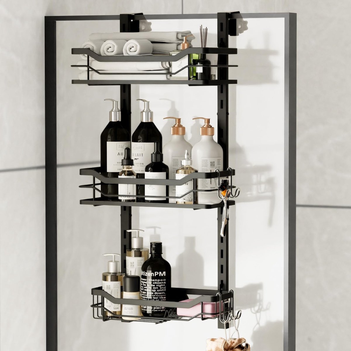 Omgoods - Wandmontage Opbergmand met Zuignap voor Badkamer