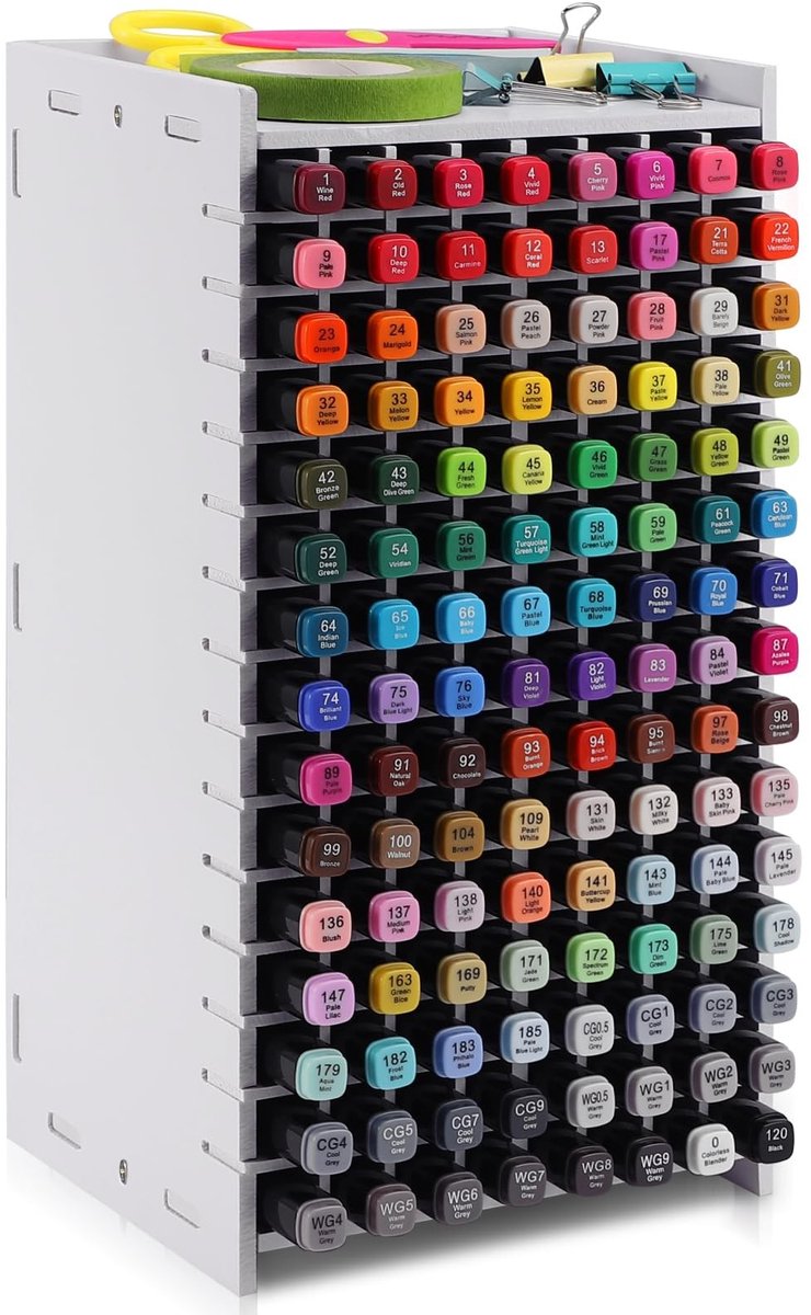 Omgoods - Marker Organizer met 120 Slots voor Kunstbenodigdheden