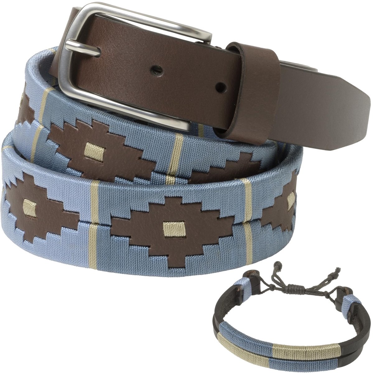 Omgoods - Argentijnse Leren Riem met Bijpassende Armband
