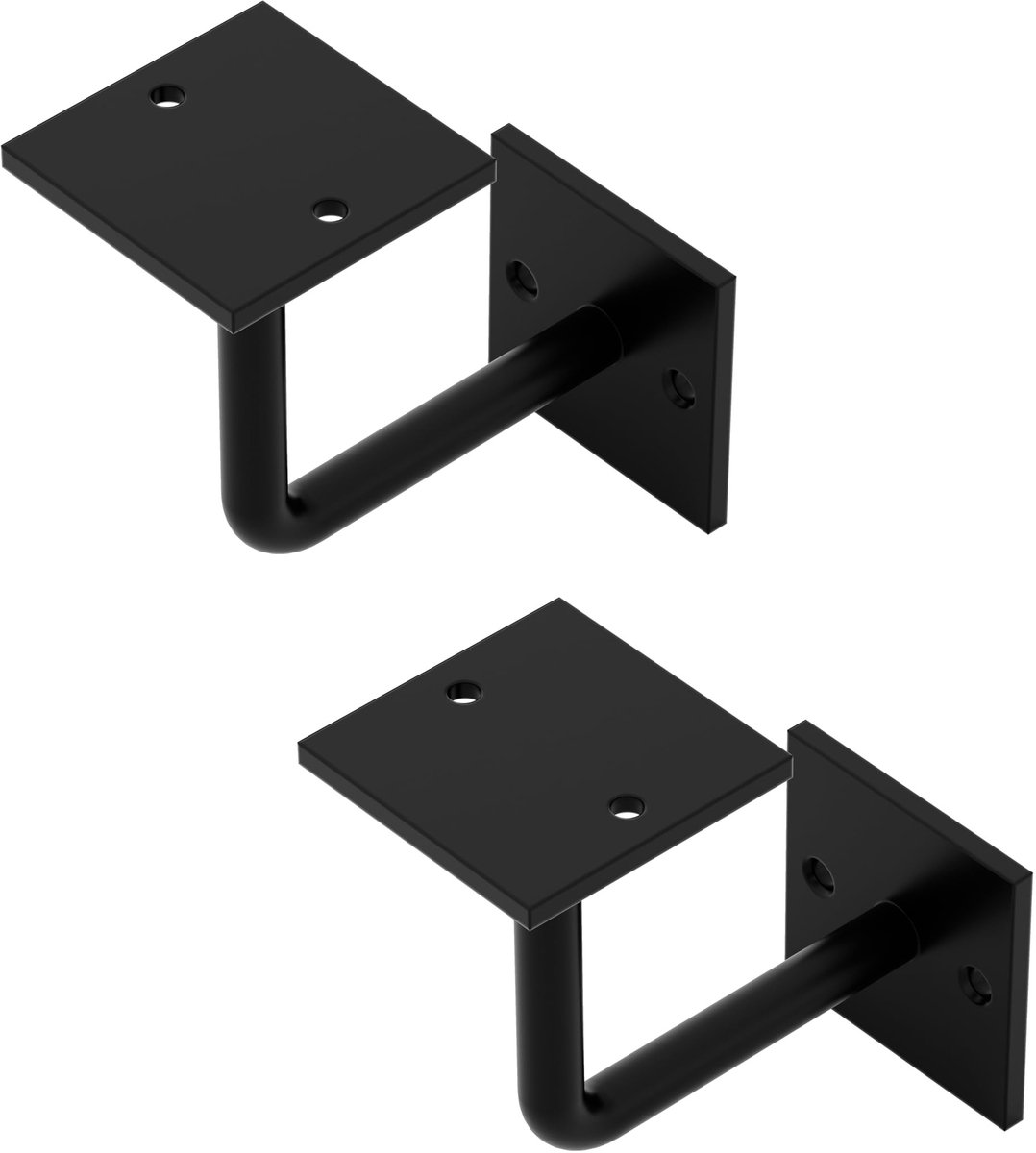 Omgoods - Stevige Zwarte Plankdragers 50 x 100 mm, Set van 2