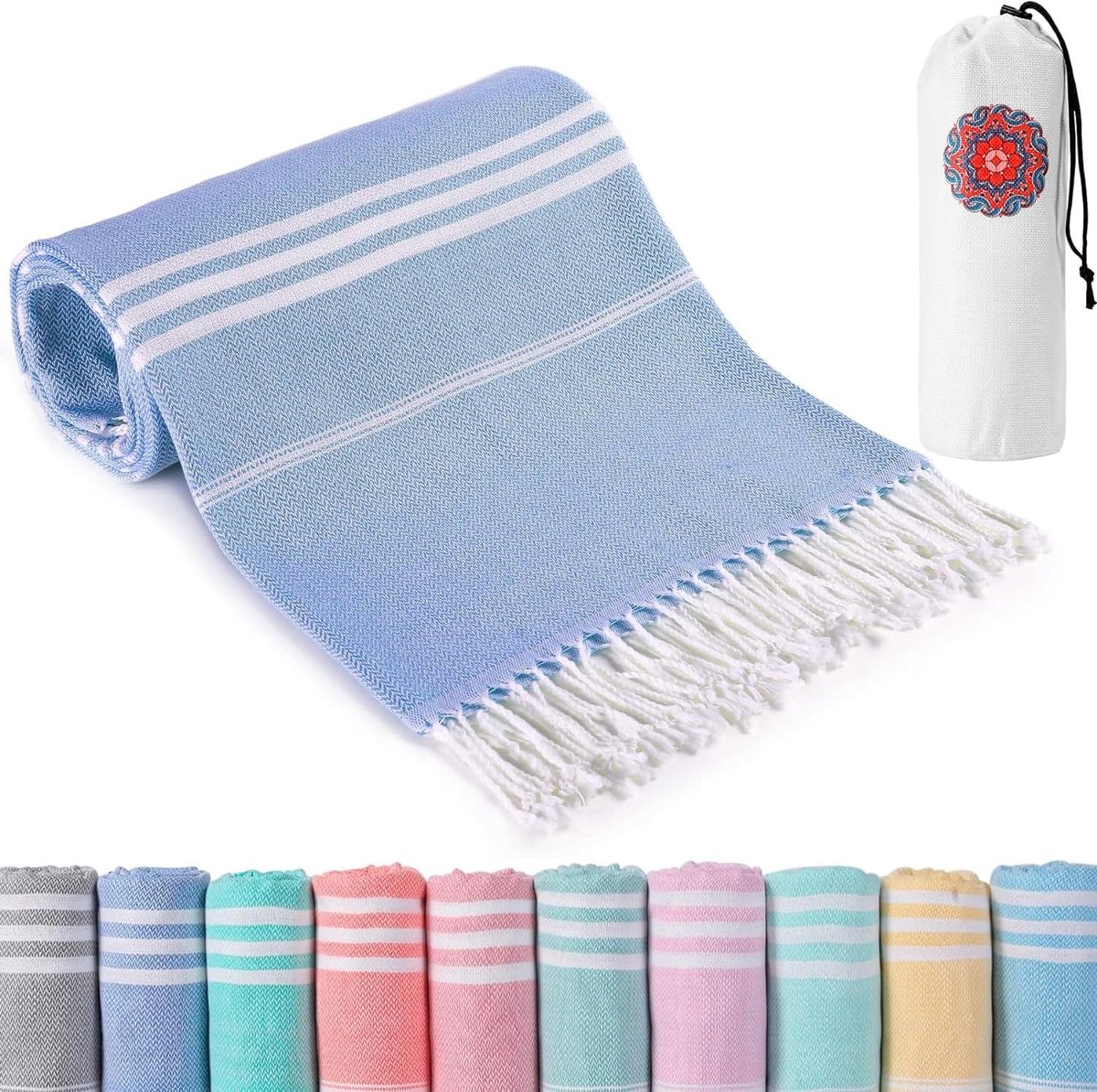 Omgoods - XL Strandlaken Microfiber Geel 180x80 cm Sneldrogend Zandvrij