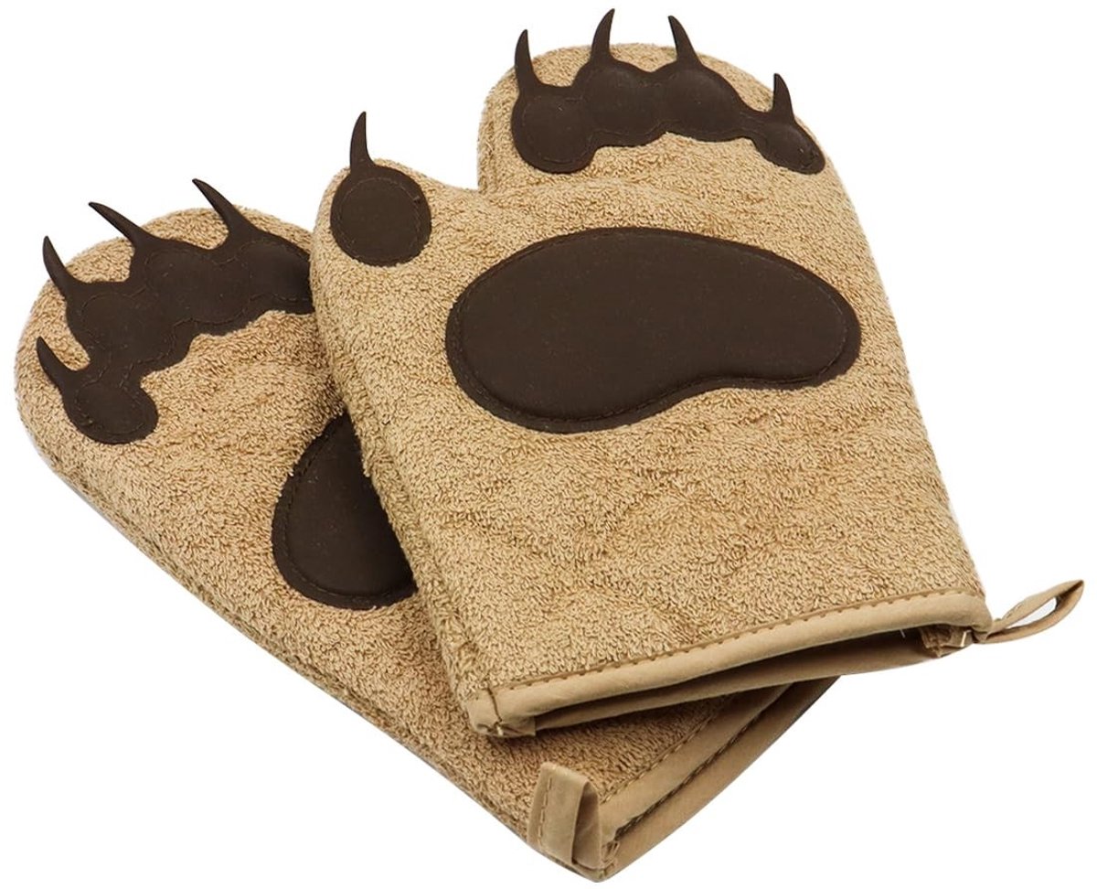 Omgoods- Kookhandschoenen Hittebestendig - Ovenwanten 2 Stuks - Katoenen Voering - Berenpootontwerp - 28 X 16 X 5 CM - Comfortabel en Veilig