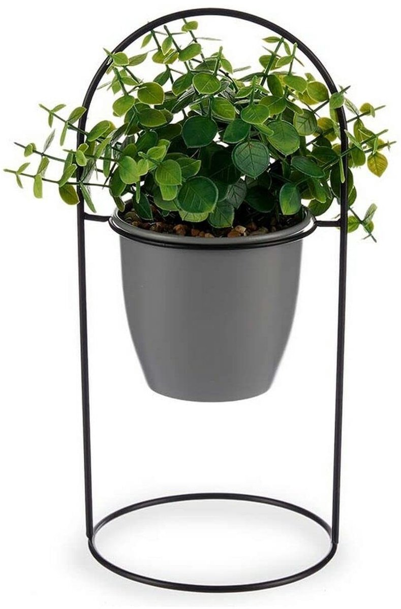 Omgoods - Grijze Kunstplant met Metalen Standaard 30 cm