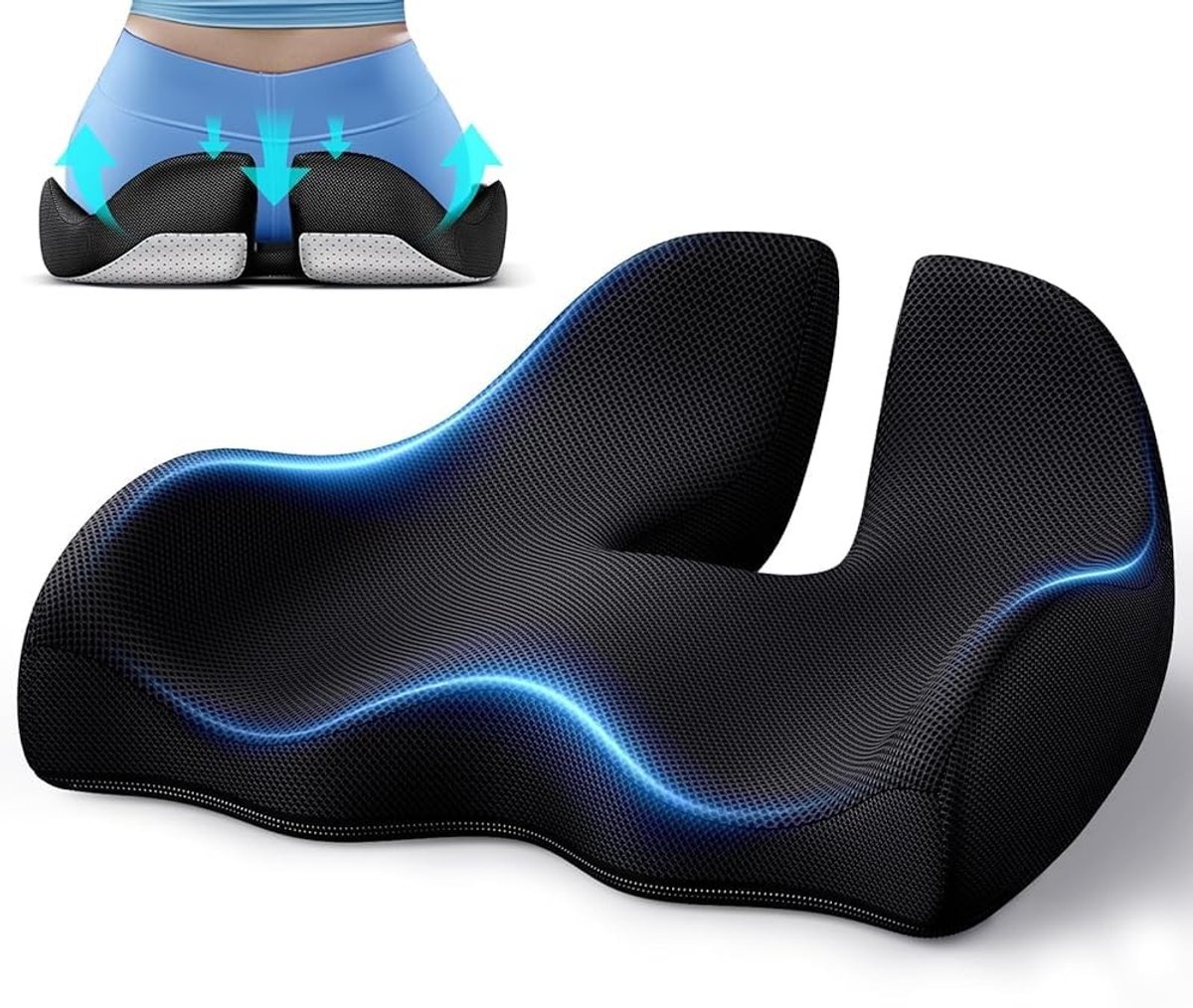 Omgoods - Ergonomisch Geheugen Kussen voor Kantoorstoel