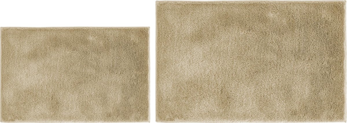 Omgoods - Set van 2 Taupe Badmatten, Antislip en Wasbaar, 40 x 60 cm + 50 x 80 cm