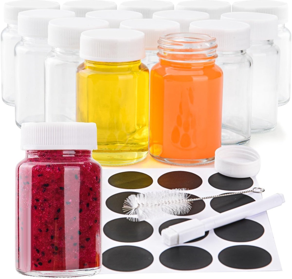 Omgoods - Set van 15 Glazen Shot Flesjes voor Gezonde Drankjes