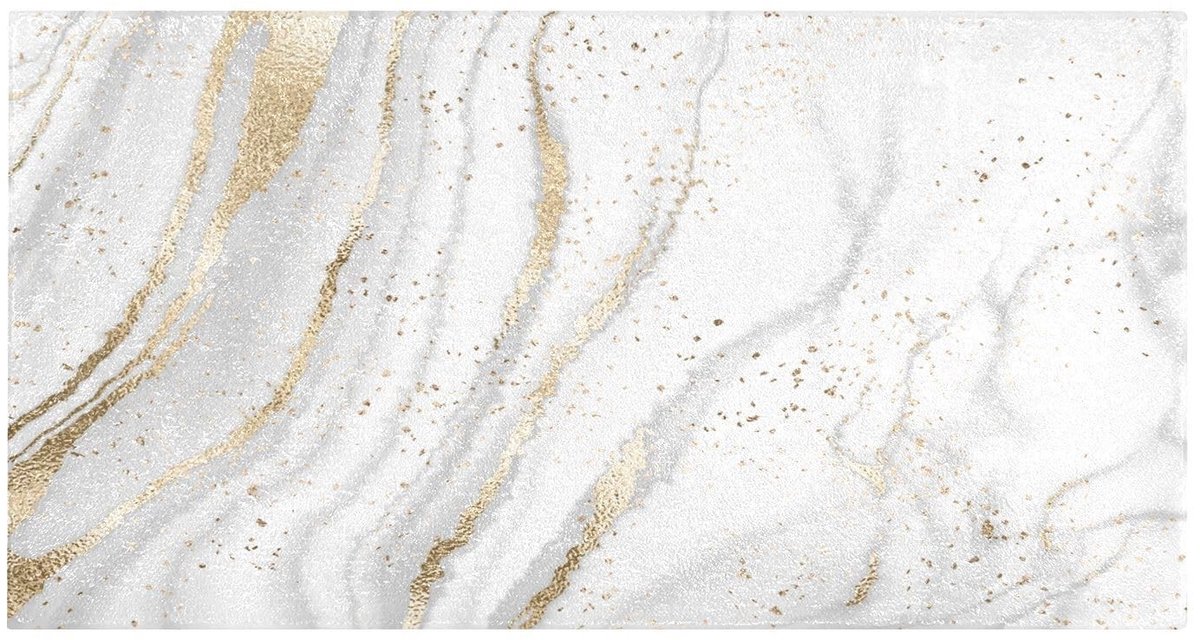 Omgoods - Badmat Wit Marmer met Gouden Aders, Zacht en Antislip voor Badkamer
