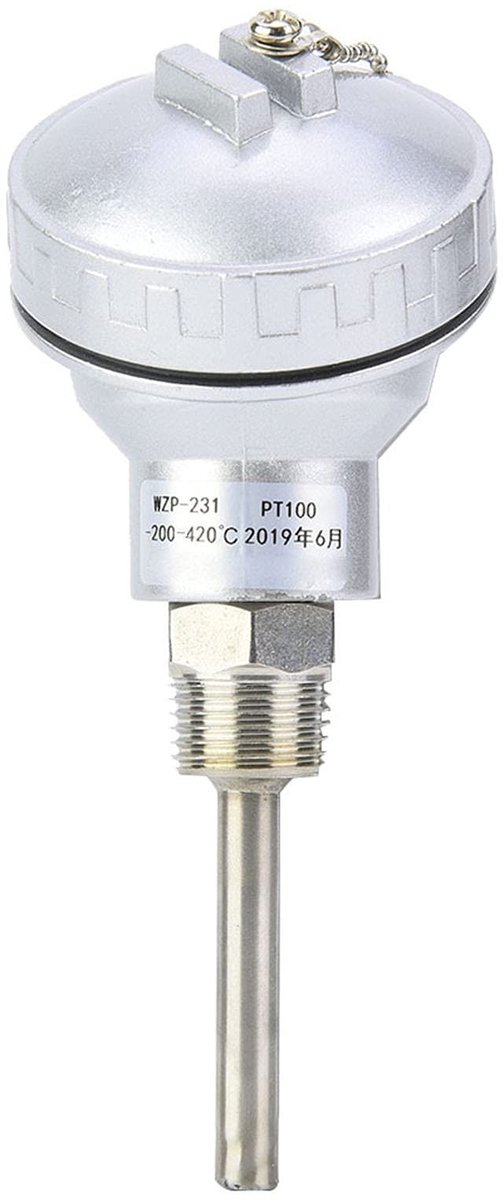 Omgoods- Temperatuursonde - PT100 Temperatuursensor - Roestvrij Staal - 1/2" NPT Draad - Temperatuurbereik -200 tot 420 ℃ - Eenvoudige installatie