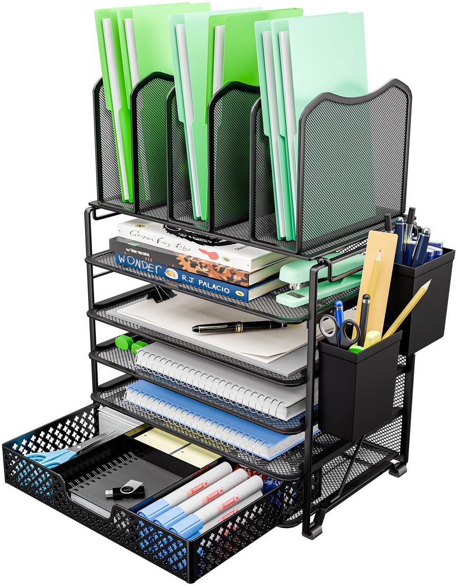 Omgoods - 5-Laags Mesh Bureau Organizer met Plastic Lades