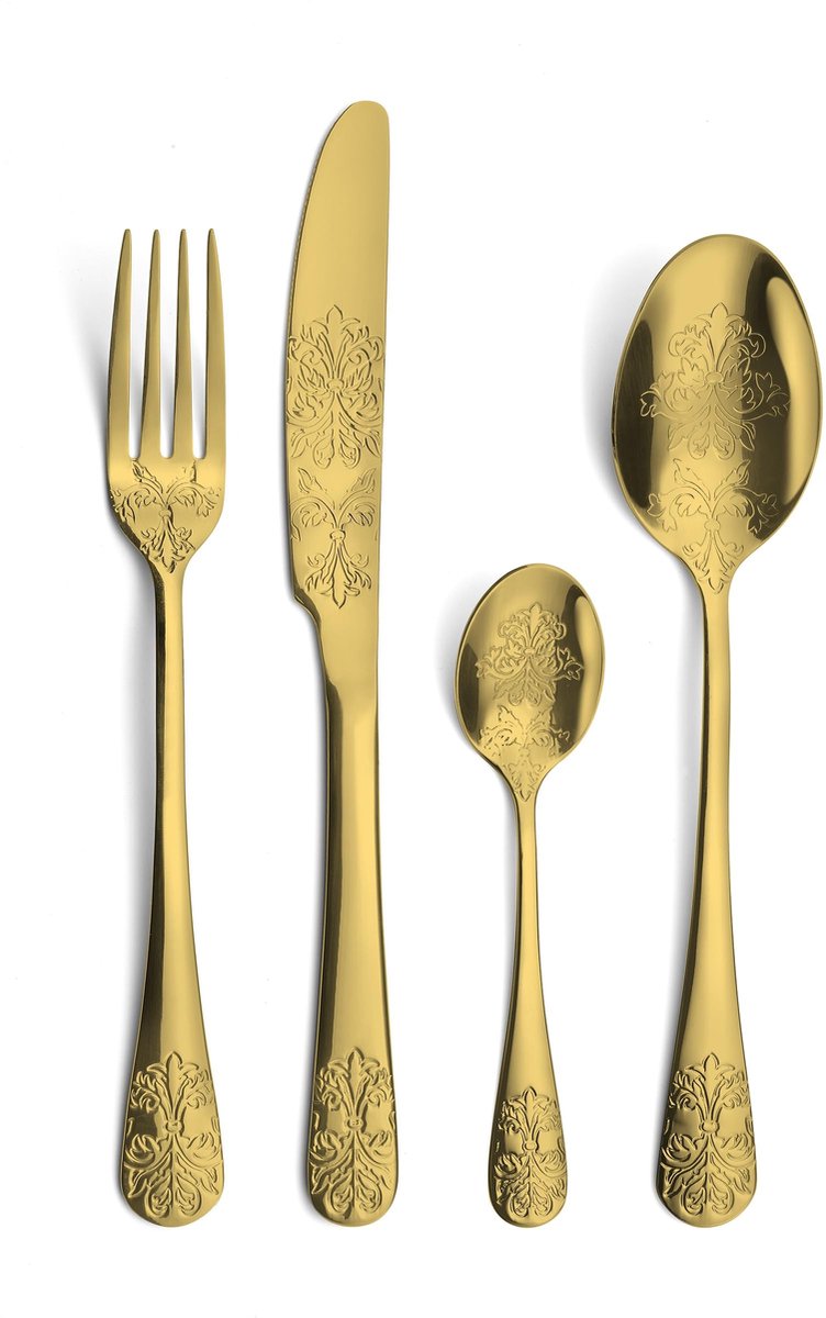 Omgoods - 16-Delige Ceremoniele Bestekset met Gouden Afwerking