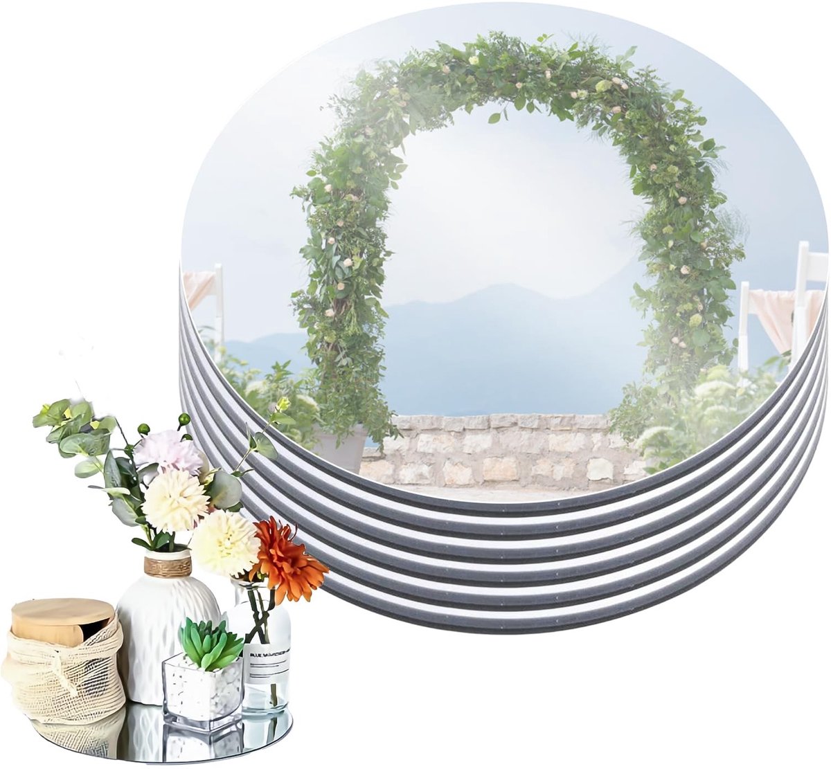 Omgoods - Set van 6 Ronde Spiegels voor Decoratie