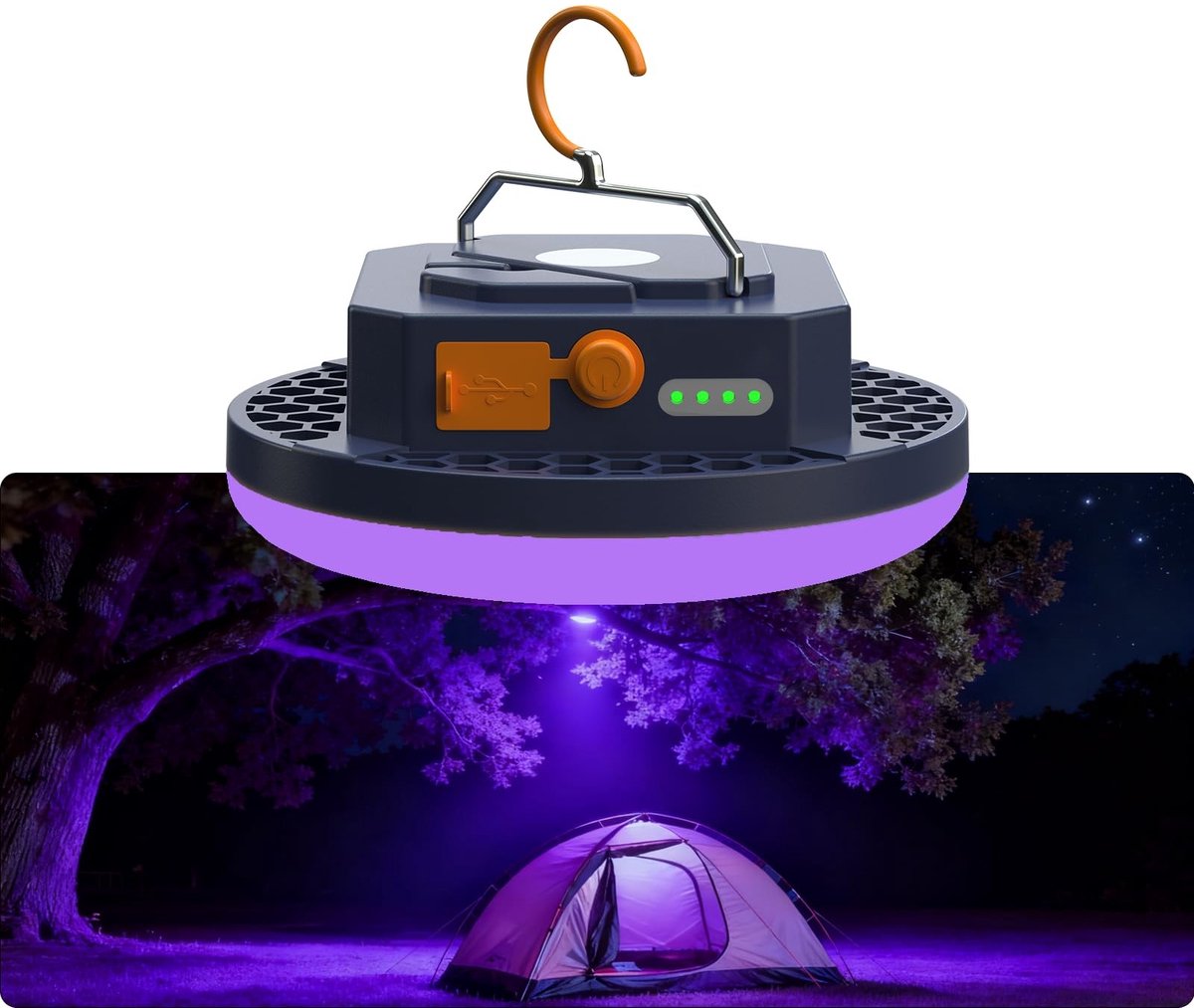 Omgoods - 9900 mAh Draagbare Camping Lantaarn met UV LED Zaklamp voor Vlekdetectie