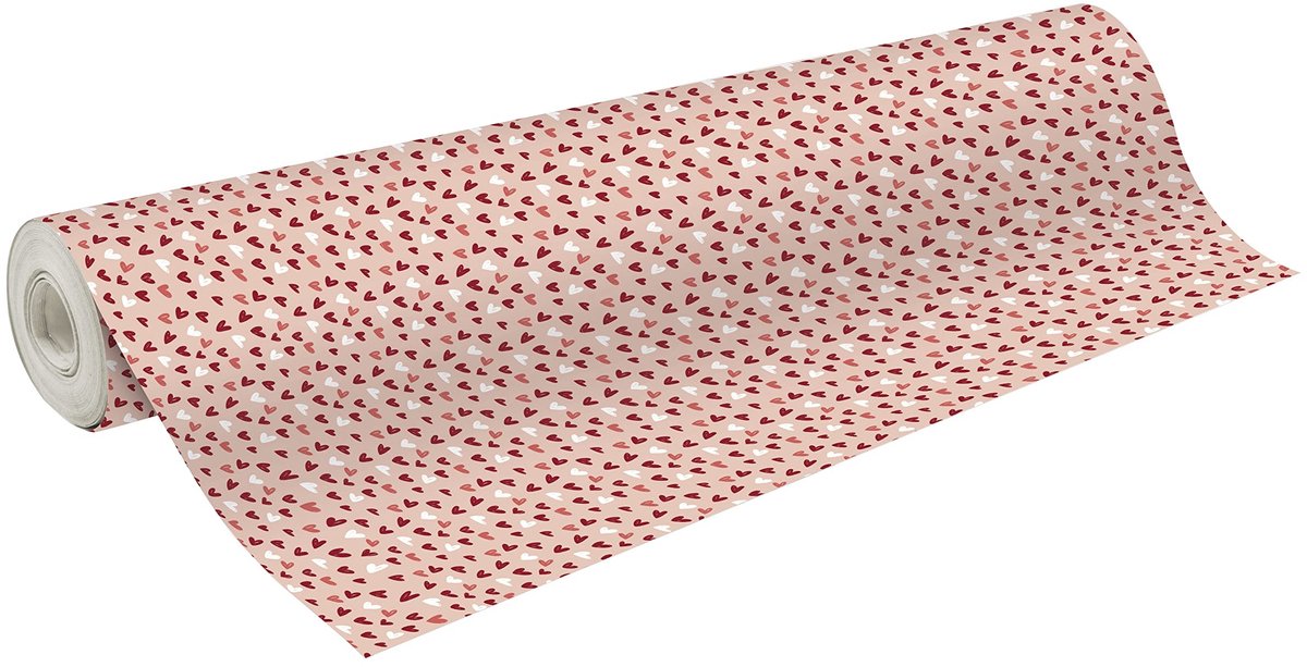 Omgoods - Rol Cadeaupapier met Hartjes voor Feestelijke Verpakkingen