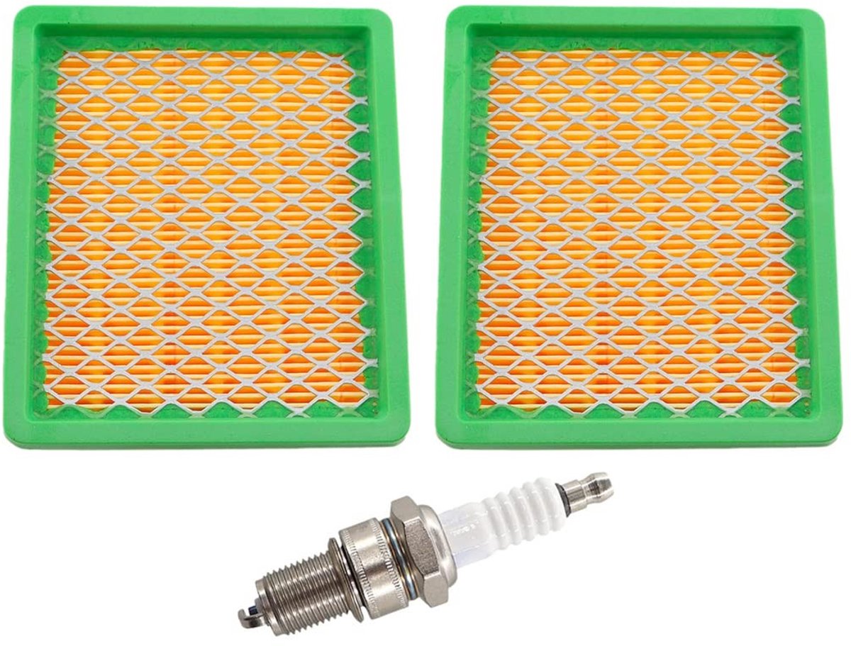 Omgoods- Luchtfilter 2x met Bougie - Geschikt voor Fuxtec Grasmaaiers - Totale Lengte 116 mm - Totale Breedte 100 mm - Totale Hoogte 23 mm - Hoogwaardige Kwaliteit - Grasmaaierfilter