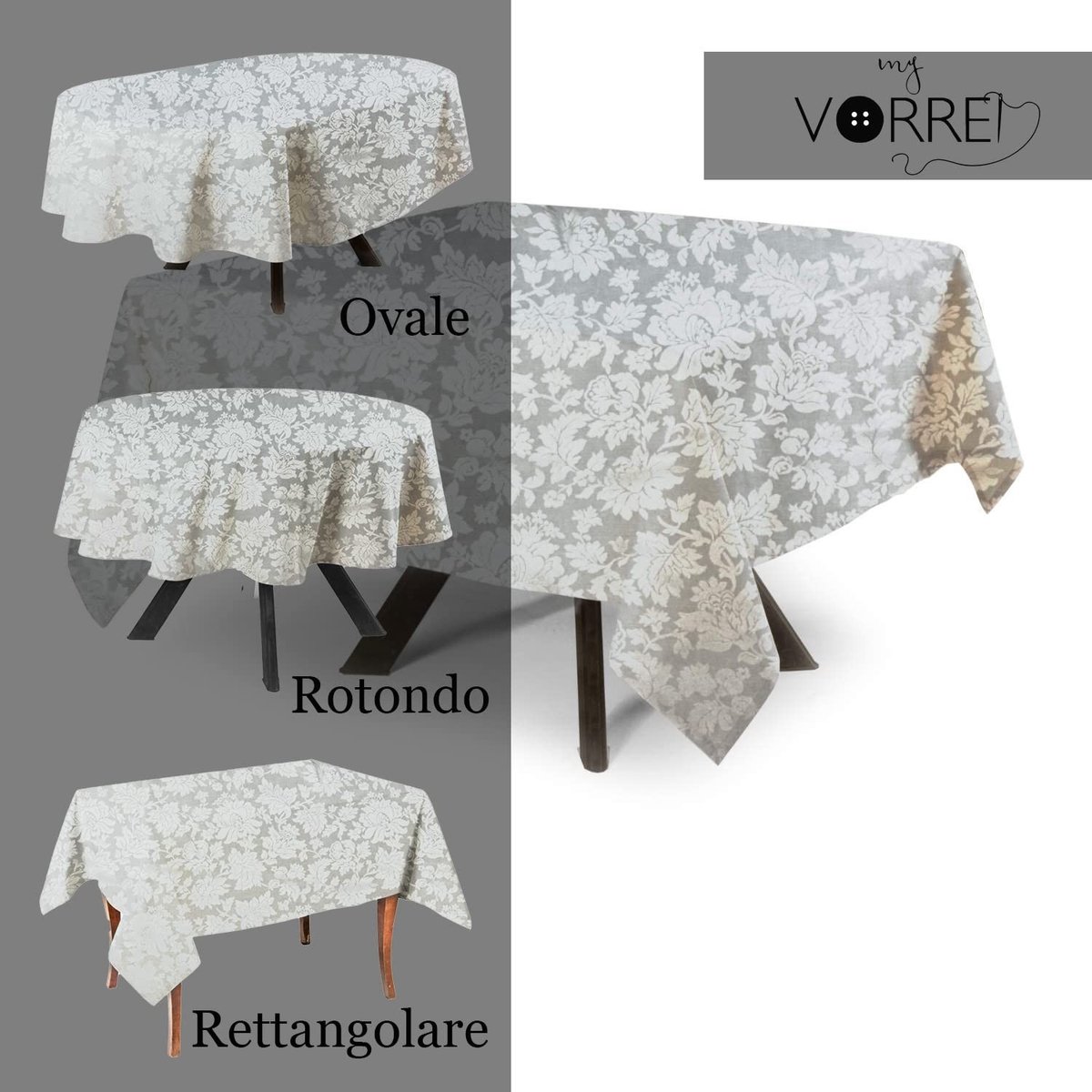 Omgoods - Vierkant Tafelkleed Vlekbestendig Jacquard Polyester 200 x 200 cm