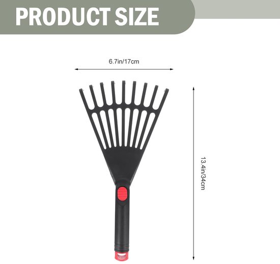 Omgoods- Handhark 2 Stuks - Tuinhark - Grashark - Bladhark - Klein - Voor Bladeren - Hark — afbeelding 2