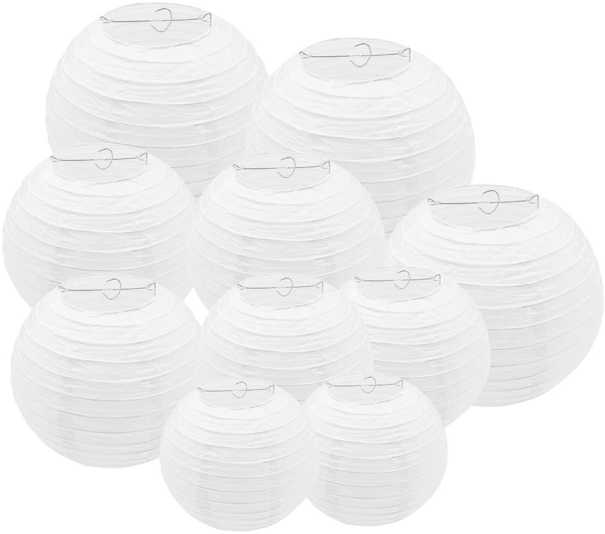 Omgoods - 10 Stuks Hangende Papieren Lantaarns met LED Lichtjes