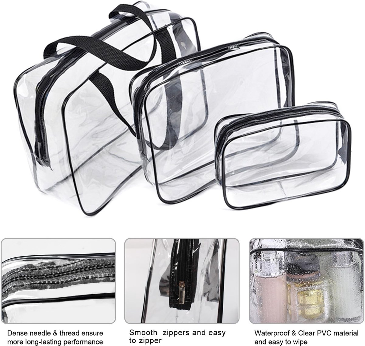Omgoods - Transparante PVC Opbergtassen voor Speelgoed en Make-up - 9 Stuks