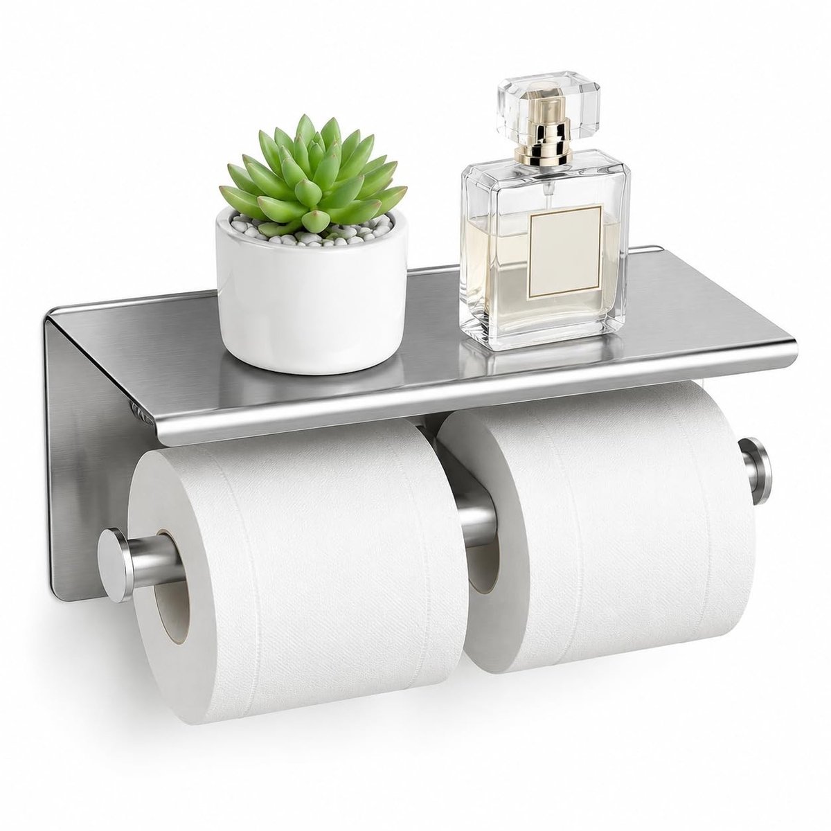 Omgoods - Dubbele Toiletpapierhouder met Plankje