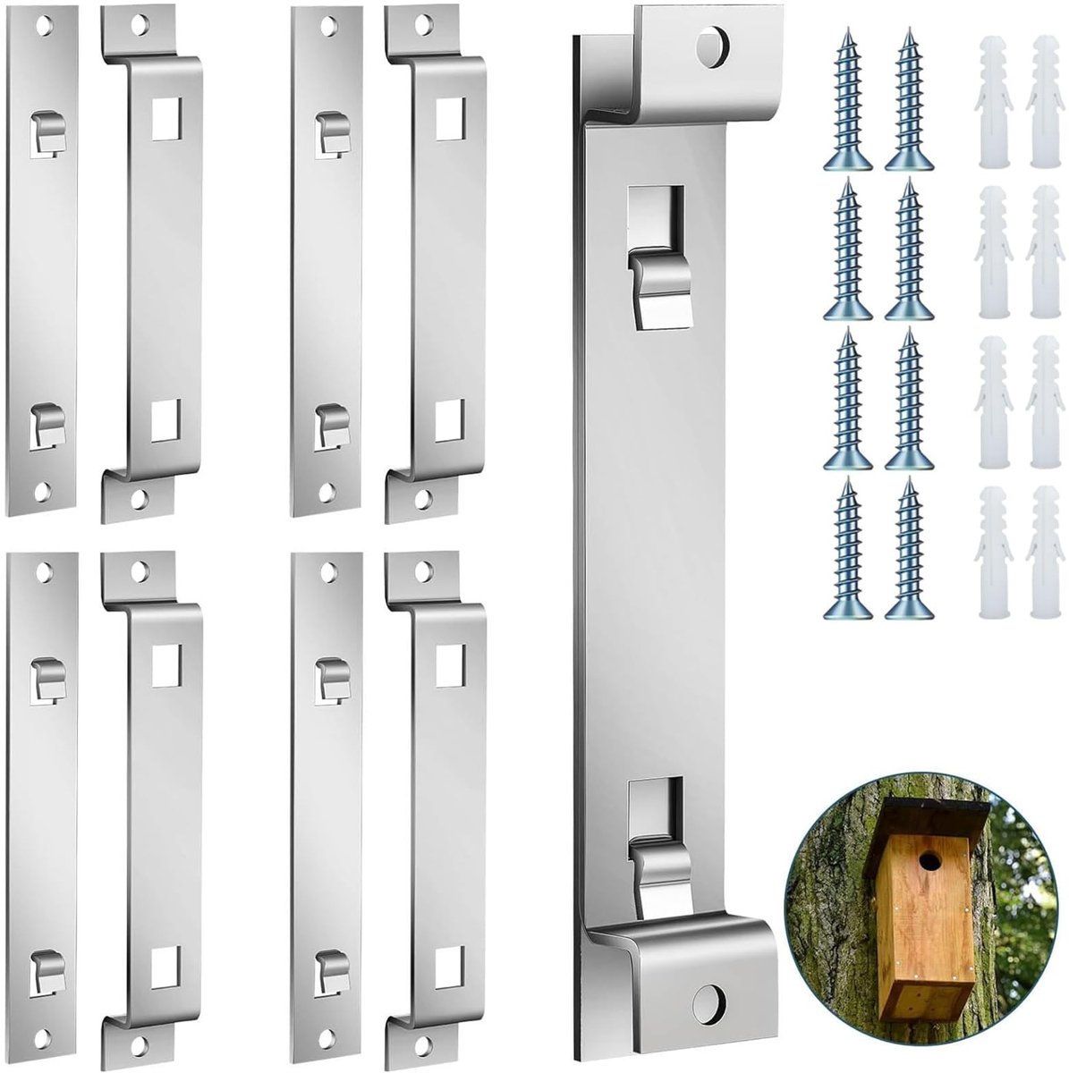 Omgoods - 4 Sets Vogelhuis Bevestigingsbrackets - Roestvrijstalen Montageaccessoires