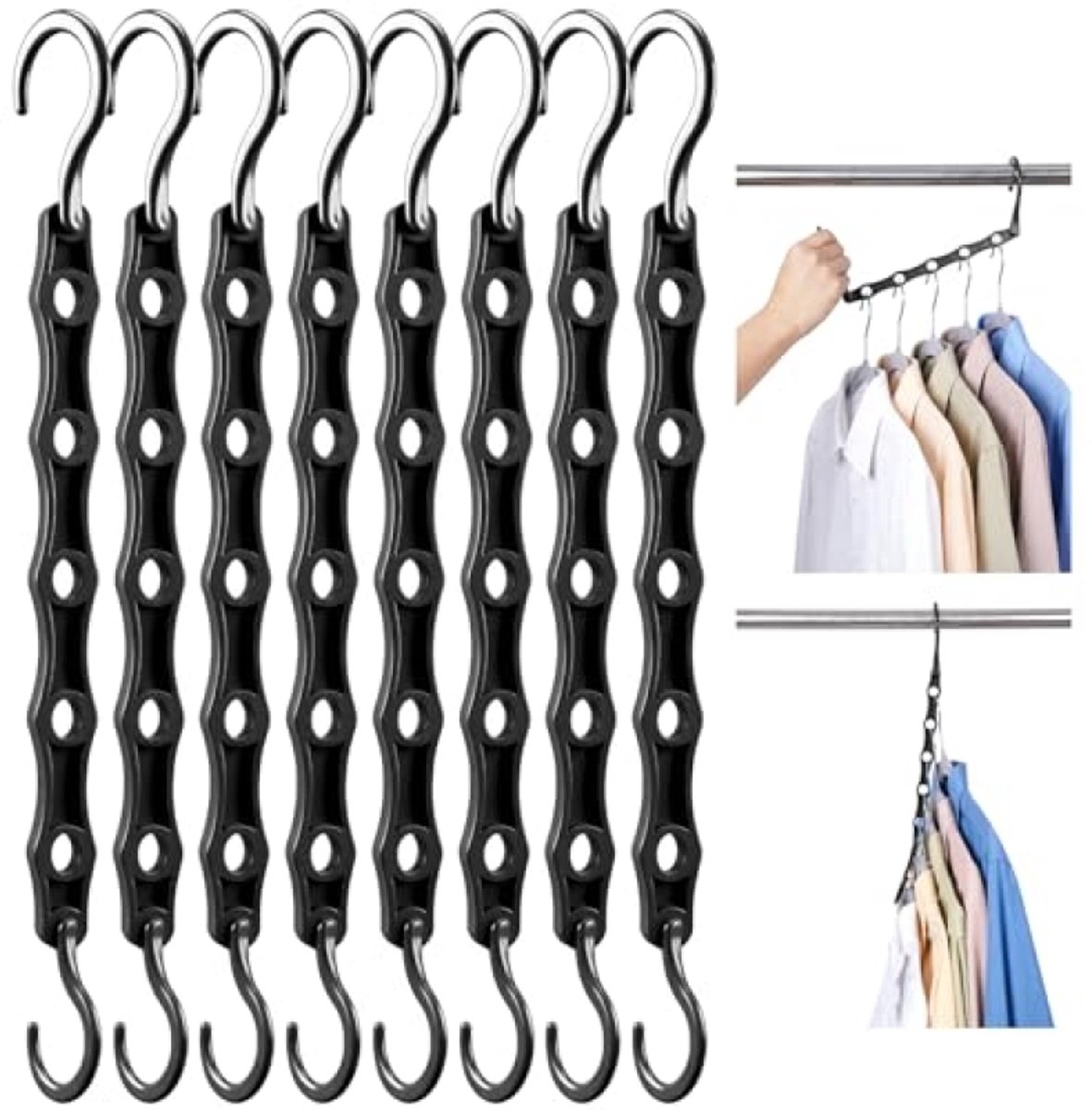 Huis Geluk 10 Pak Magic Kleerhanger, ruimtebesparend, met stevige kunststof voor zware kleding