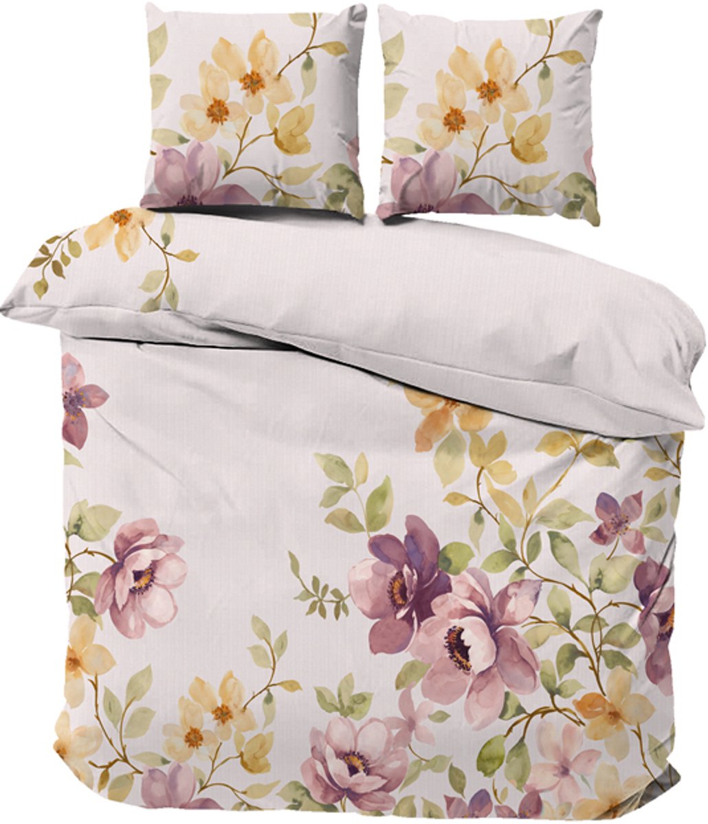 iSleep Dekbedovertrek Anniek - Tweepersoons - 200x200/220 cm - Paars