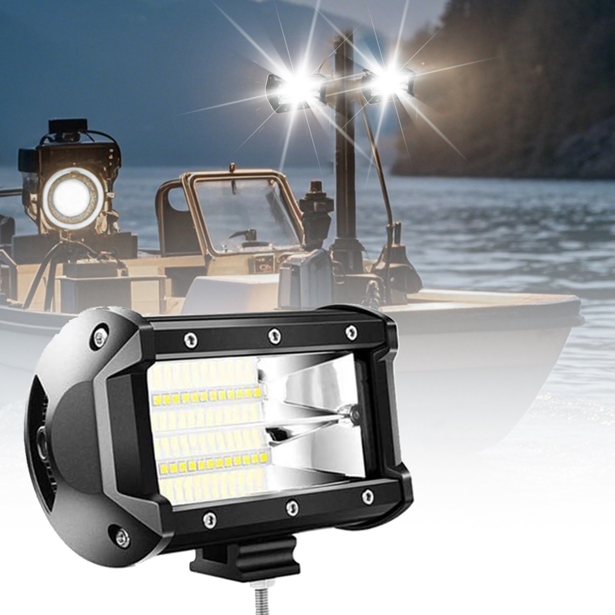 LED Extra Koplamp 72W - 8 Stuks - 6000K Koudwit Licht IP67 Waterdicht - Offroad Werklicht & Achteruitrijlamp met Reflector - Geschikt voor Tractor, SUV, ATV en Personenauto - NAIZY